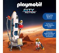 Playmobil Space ESA Mars Research Rocket, Modular rocket with launch pad and 2 astronauts, space toy set, For children aged 4 and up, 72011