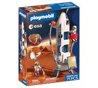 Playmobil Space ESA Mars Research Rocket, Modular rocket with launch pad and 2 astronauts, space toy set, For children aged 4 and up, 72011