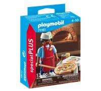 Playmobil Special Plus 71161 Pizza Chef - 13-Piece Figure Set with Pizza Oven Accessories - Ages 4+