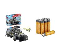 Playmobil Tactical Police 4x4, lights/sound, 5+ years, & Amazon Basics AAA Alkaline 12 pack, 10yr shelf