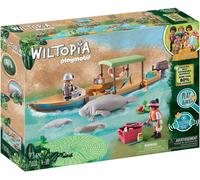 PLAYMOBIL Wiltopia 71010 Boat Trip to the Manatees with Toy Animals, Sustainable