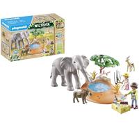 Playmobil 71294 Wiltopia Elephant at the Waterhole, exciting safari with animal learning effect, educational toy, sustainable, fun imaginative role-play, playsets suitable for children ages 4+