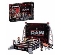 Playmobil | WWE® | WWE RAW Ring Collectors Set | Wrestling Ring with CM Punk, Seth Rollins, Referee, Cameraman & Accessories | For Fans Aged 5+ | 71956