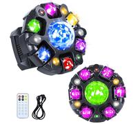 PlayNeew 120W RGBW 6-Arm Moving Head Light, DMX512 Sound Activated Stage Spotlight, 23 Channels LED DJ Light with Remote Control for Disco Club, Bar, Wedding, Party UK