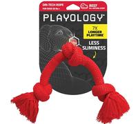 Playology Dri Tech Rope Dog Chew Toy for Large to X-Large Dogs 50lbs & up | Engaging, All-Natural Beef Scented Red Toy for Tough Chewers | Easy to Clean | Interactive and Non-Toxic