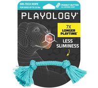Playology Dri Tech Rope Dog Chew Toy for Small Dogs up to 25lbs | Engaging, All-Natural Peanut Butter Scented Toys for Tough Chewers | Easy to Clean - Interactive and Non-Toxic