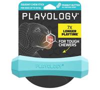 Playology Dog Toys | Durable Squeaky Chew Stick for Dogs | Medium Peanut Butter Scented Toy - Easy to Clean and Made from Non Toxic Materials