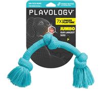 Playology Dri Tech Rope Dog Chew Toy for Large to X-Large Dogs 50lbs & up | Engaging, All-Natural Peanut Butter Scented Blue Toy for Tough Chewers | Easy to Clean | Interactive and Non-Toxic