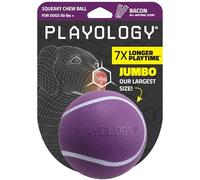 Playology Squeaky Chew Ball for Dogs - Engaging All Natural Bacon Scented Dog Toy, Extra Large - Squeak, Bounce, Fetch, and Play
