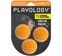 Playology Squeaky Dog Toy | Durable Rubber Interactive Dog Ball | Beef Scented Fetch Ball for Small Dogs, Value 3-Pack | Floating Dog Toy Made from Non Toxic Materials