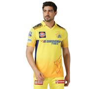playR CSK Official Match Jersey 2024 - Dhoni 7 (Half Sleeve), Size - 2XL Yellow