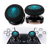 Playrealm FPS Thumbstick Extender & Printing Rubber Silicone Grip Cover 2 Sets for PS5 Dualsenese & PS4 Controller (Cthulhu Abyss Blue)