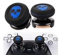 Playrealm FPS Thumbstick Extender & Printing Rubber Silicone Grip Cover 2 Sets for PS5 Dualsenese & PS4 Controller (Ghost Blued)