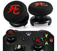 Playrealm FPS Thumbstick Extender & Printing Rubber Silicone Grip Cover 2 Sets for Xbox Series X/S & Xbox One Controller (Death of KANJI)