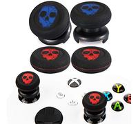 Playrealm FPS Thumbstick Extender & Printing Rubber Silicone Grip Cover 4 Sets for Xbox Series X/S & Xbox One Controller (Ghost Red+Blue)