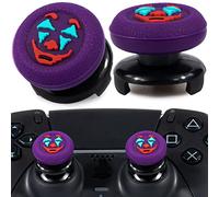 Playrealm FPS Thumbstick Extender & Texture Rubber Silicone Grip Cover 2 Sets for PS5 Dualsenese & PS4 Controller (Joker Purple)