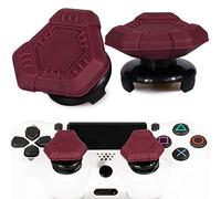 Playrealm FPS Thumbstick Extender & Texture Rubber Silicone Grip Cover 2 Sets for PS5 Dualsenese & PS4 Controller(UFO Red)