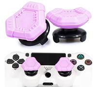 Playrealm FPS Thumbstick Extender & Texture Rubber Silicone Grip Cover 2 Sets for PS5 Dualsenese & PS4 Controller(UFO Purple)