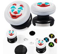 Playrealm FPS Thumbstick Extender &Texture Rubber Silicone Grip Cover 2 Sets for Xbox Series X/S & Xbox One Controller(Joker White)