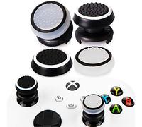 Playrealm FPS Thumbstick Extender x 2 & Printing Rubber Silicone Grip Cover x 4 for Xbox Series X/S & Xbox One Controller(Luminous Black&White)