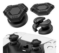 PlayRealm NO Falling Off Thumbstick Extender & Silicone Grip Cover 2 Sets for PS5 & PS4 Controller (UFO Black)