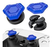 PlayRealm NO Falling Off Thumbstick Extender & Silicone Grip Cover 2 Sets for PS5 & PS4 Controller (UFO Dark Blue)