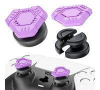 PlayRealm NO Falling Off Thumbstick Extender & Silicone Grip Cover 2 Sets for PS5 & PS4 Controller (UFO Light Pink)