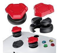 PlayRealm NO FALLING OFF Thumbstick Extender & Silicone Grip Cover 2 Sets for Xbox Series X/S & Xbox One S/X Controller(RED）
