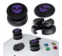 PlayRealm NO FALLING OFF Thumbstick Extender & Silicone Grip Cover 2 Sets for Xbox Series X/S & Xbox One S/X Controller(Ghost Purple)