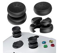 PlayRealm NO Falling Off Thumbstick Extender & Silicone Grip Cover 2 Sets for Xbox Series X/S & Xbox One S/X Controller (Turbo Black)