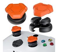 PlayRealm NO FALLING OFF Thumbstick Extender & Silicone Grip Cover 2 Sets for Xbox Series X/S & Xbox One S/X Controller(UFO Oranger