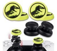 PlayRealm NO Falling Off Thumbstick Extender x 2 & Thumb Grip x 4 for PS5 & PS4 Controller (Dinosaurs)