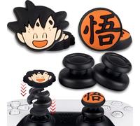 PlayRealm NO Falling Off Thumbstick Extender x 2 & Thumb Grip x 4 for PS5 & PS4 Controller (Goku)