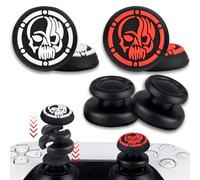 PlayRealm NO Falling Off Thumbstick Extender x 2 & Thumb Grip x 4 for PS5 & PS4 Controller (Skulls pack)