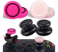 PlayRealm NO Falling Off Thumbstick Extender x 2 & Thumb Grip x 4 for xbox series & xbox one Controller (Pink Pack)