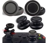 PlayRealm NO Falling Thumbstick Extender x 2 & Thumb Grip x 4 for Xbox Series & Xbox One Controller (Grey Pack)