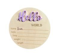Playroom Name Signs Round Wooden Birth Welcome