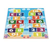 Playroom Rug for Kids Sky Ocean Beach Hopscotch Game Rugs, Area Rugs for Boys Girls Toddlers Bedroom Decorative Play Mat for Babies 1-6 Years (Sky Ocean Beach Hopscotch, Double Fun 120 x 180 CM)