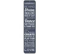 Playroom Rules Vertical Sign, Personalized Dream Love Share Imagine Metal Aluminum street Sign 10x40 cm
