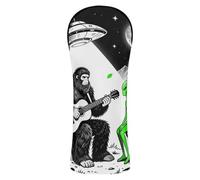 Plays Guitar Sasquatch Camping Ufo Alien Print Golf Club Head Cover Set Waterproof Headcover with Number Tags for Driver golf gifts