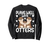 Plays Well With Otters Funny Cute Otter Pun Sweatshirt