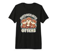 Plays Well with Otters Funny Otter Lover Kawaii Premium T-Shirt