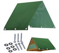 Playset Canopy Replacement 90x43 Inch 600D Swing Set Replacement Tarp with Grommet & Mounting Screws Water and Sun Resistant All Season Green Sunshade for Playhouse/Playground