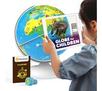 PlayShifu Educational Globe for Kids, Orboot Earth (Globe + App) Interactive AR World Globe, 400 Wonders, 1000+ Facts, STEM Toy Gifts for Kids 4-10 Years, No Borders, No Names on Orboot Globe
