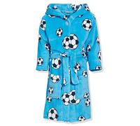 Playshoes Boy's Fleece Bathrobe Football, Bathrobe, Blue, 122-128