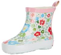 Playshoes Girls Rubber Boots ShortFlowers, Multicolored (1-weiß), 7 UK Child
