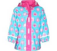 Playshoes Girl's Waterproof Owl Rain Jacket, Turquoise (Türkis 15), 5-6 Years (116)