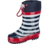 Playshoes Rain Boot Wellies Maritime Wellington Rubber, Blue Navy White, 6 UK Child