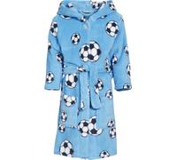 Playshoes Kinder Fleece-Bademantel Fußball Blau