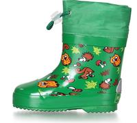 Playshoes Kinder Gummistiefel Halbschaft Waldtiere gefüttert Grün